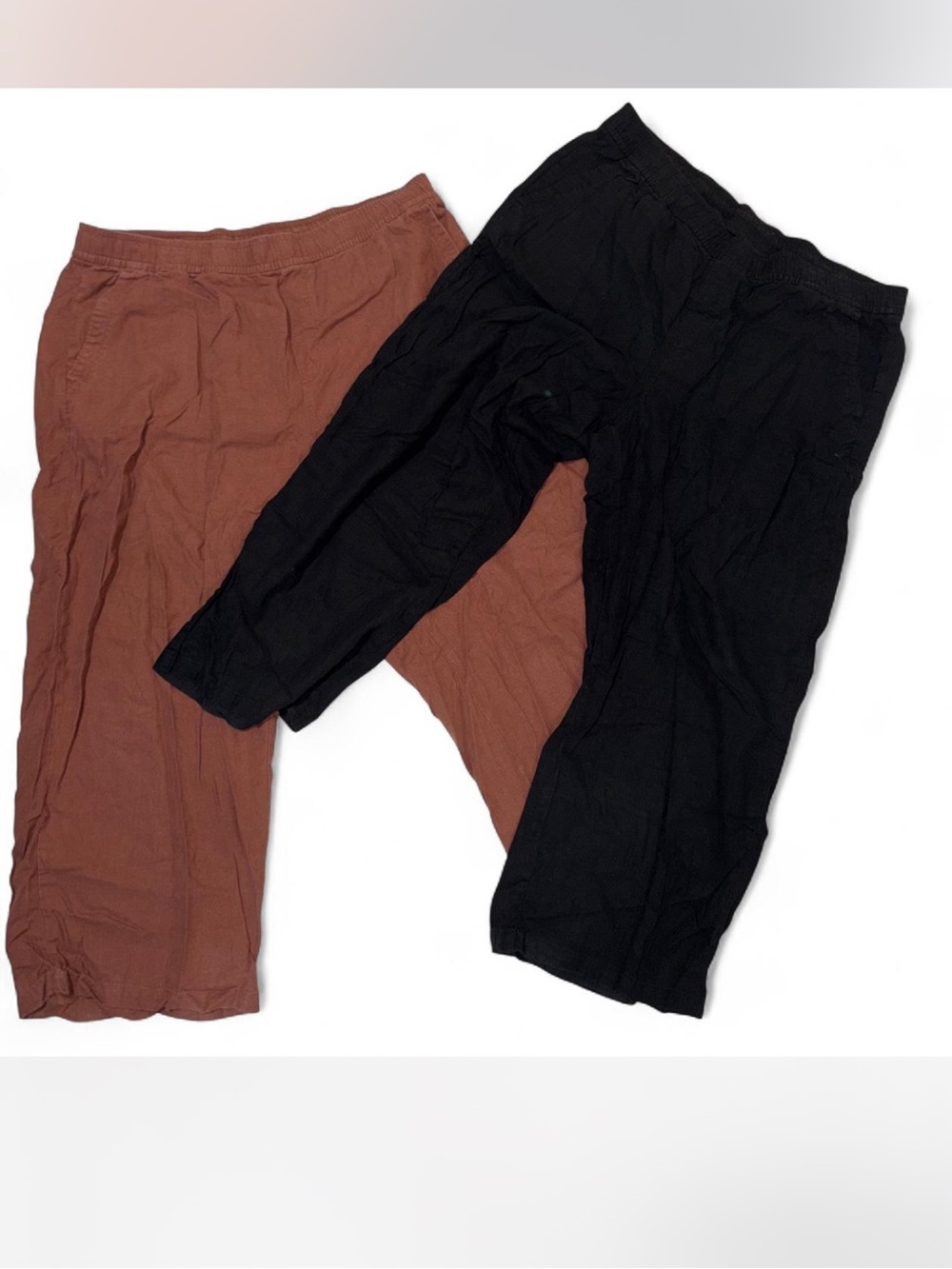 Bundle of 2 Old Navy Hi Rise Wide Leg Linen Pants